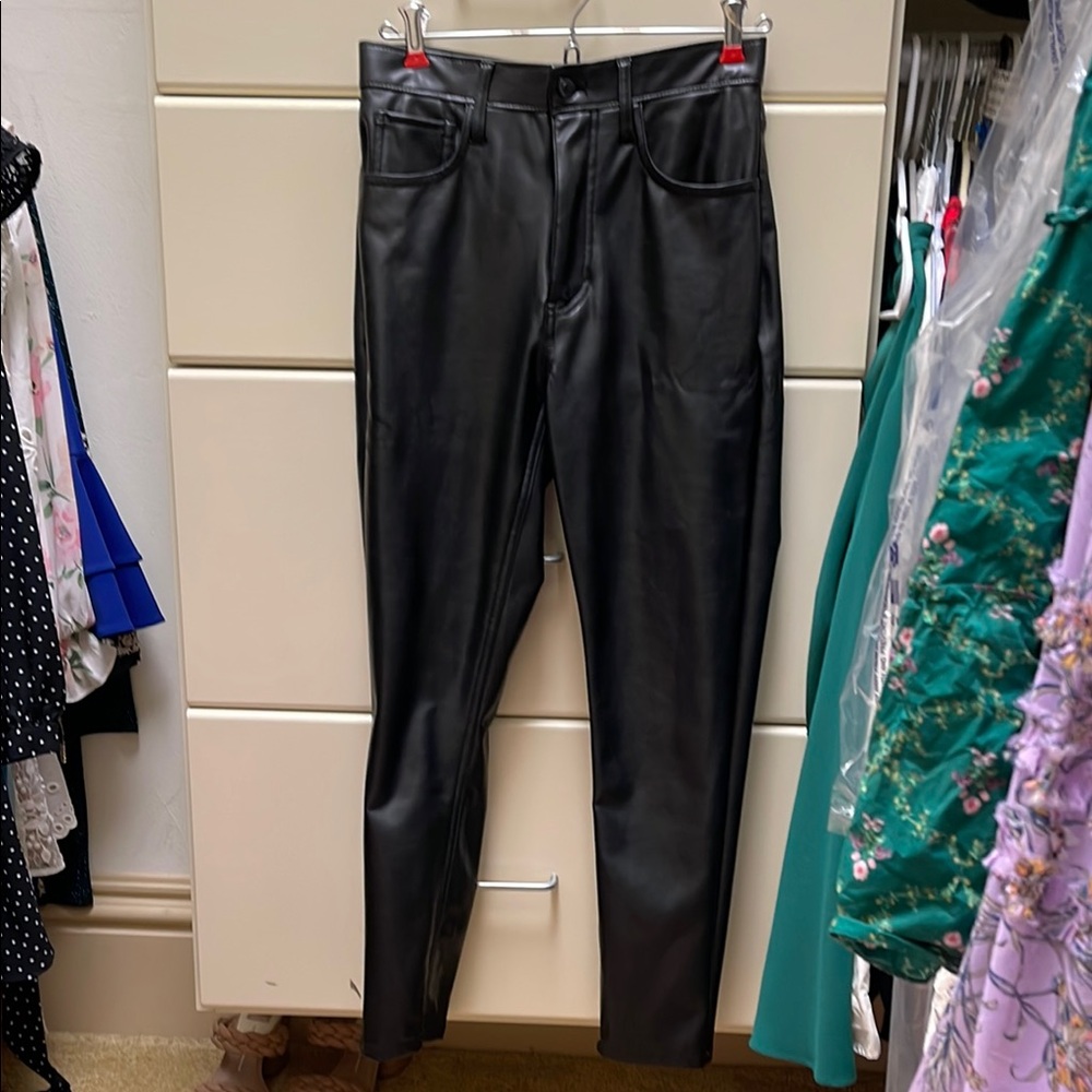 Black faux Leather Pants